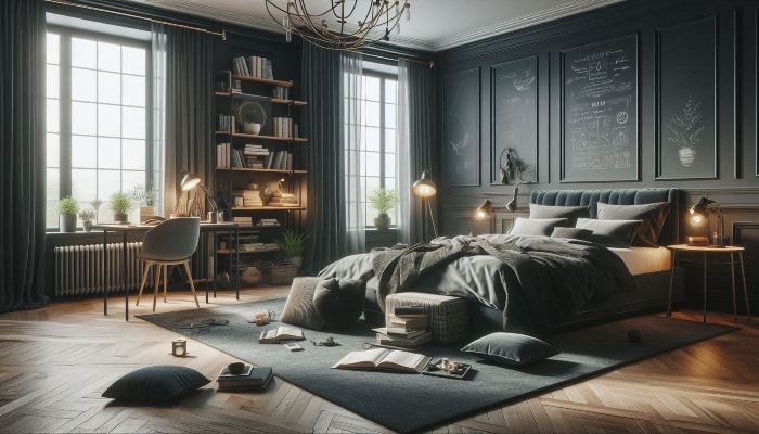 dark academia bedroom design