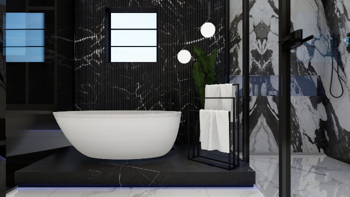 bathroom design black and white